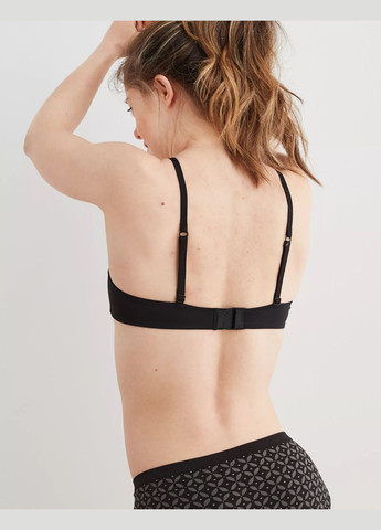 Чёрный бюстгальтер пуш ап aerie American Eagle без косточек нейлон, эластан