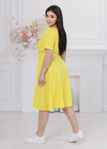 Жовтий повсякденний стильна сукня на ґудзиках Tik-Tak однотонна