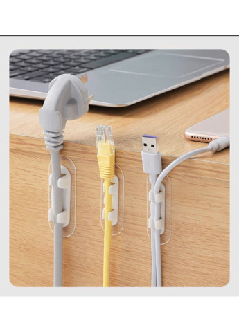 Тримач фіксатор кабелю стяжка для дроту органайзер кабель менеджмент 20 шт Прозорий REO (358934939)