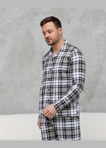 Оливковая (хаки) мужской комплект на пуговицах Tom John