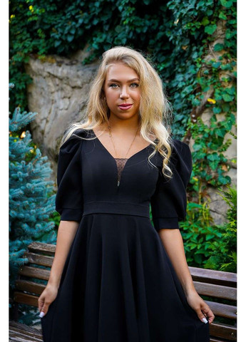 Чорна коктейльна сукня прозора спина 24049 чорна Tanita-Romario