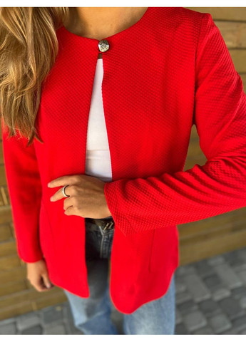 Цветной женский жакет кардиган арт.22, красный KHAN - всесезон