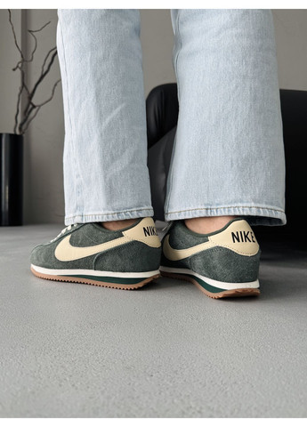 Кроссовки женские и мужские Nike Cortez Vintage Green Gum Suede | Найк Кортез Вінтаж зелёные демисезоны (371276883)