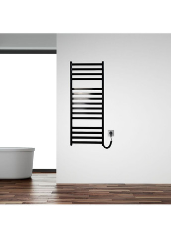 Рушникосушарка електрична з кнопкою Чорний глянець 1190*490 Carino MIA (367604579)