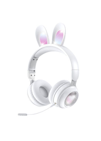 Беспроводные стереонаушники с ушками кролика, игровым микрофоном и LED-подсветкой KE-1 (белый) Atd (349824251)