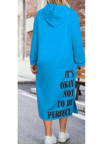 Синее кэжуал женское платье-худые меди Україна однотонное