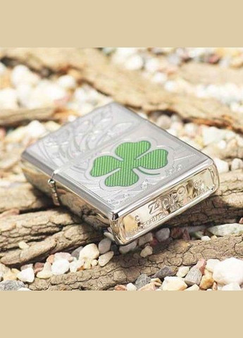 Запальничка 24699 FOUR LEAF CLOVER THUMBPRINT HIGH POLISH CHROME Zippo (316612427)