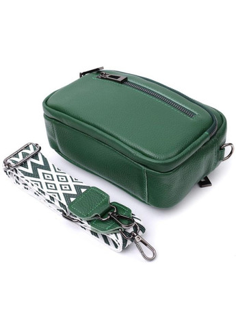 Сумка кросс-боди через плечо женская из натуральной кожи маленькая Зеленый 38023 Vintage (355245160)