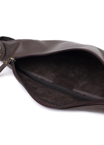 Модна сумка бананка для чоловіків із зернистої натуральної шкіри 23137 Коричневий Shvigel (335007596)