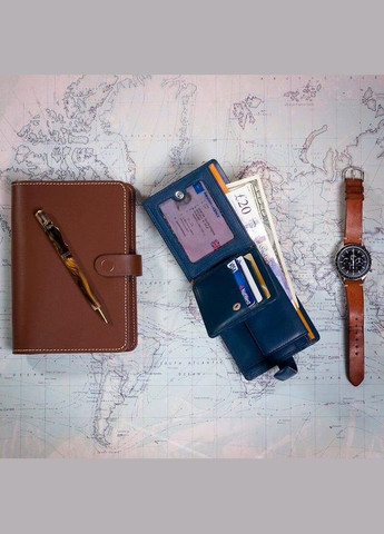Портмоне мужское кожаное Leonardo Blue/Mustard (PM102 BLUE/MUST) Visconti (324265339)