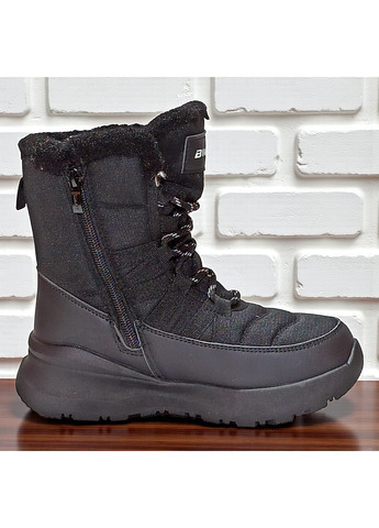 Черные зимние подростковые ботинки для девочки,зимние ботинки для девочки подростка,зимние хайтопы для девочки,дутики для подростка Biki со шнурками