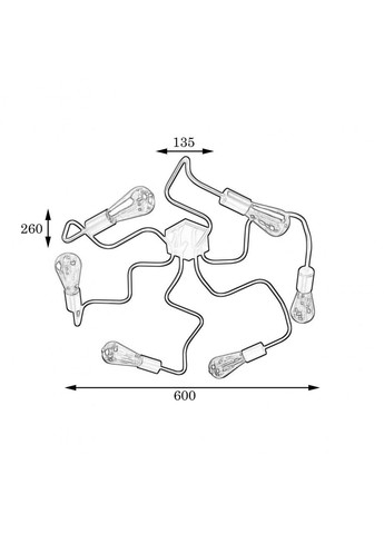 Люстра лофт Laminari на шесть ламп паук NL 5526-6 W MSK Electric (325882595)