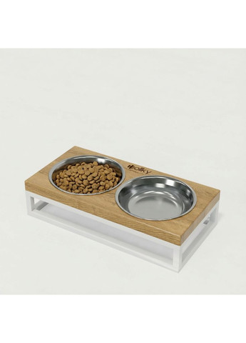 Миски на подставке для маленьких собак и кошек Base XS (2×0,25 л) BXS-28145-WHNT Hollky (365652749)