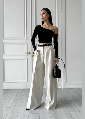 Белые классические, повседневный, кэжуал демисезонные палаццо брюки Jadone Fashion