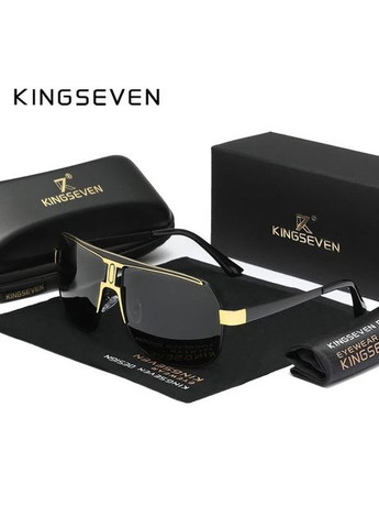 Мужские поляризационные солнцезащитные очки 8743 Gold Gray KINGSEVEN (307908046)