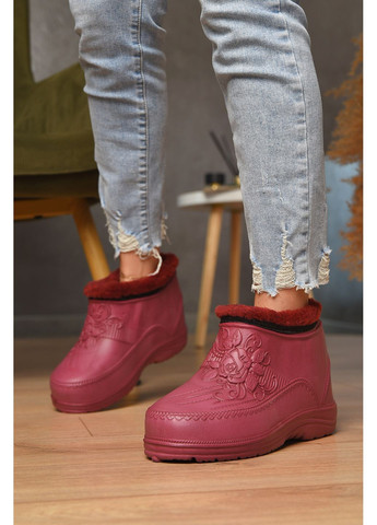 Калоші жіночі на хутрі бордового кольору Let's Shop (355336117)