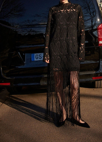 Чорна святковий сукня H&M однотонна
