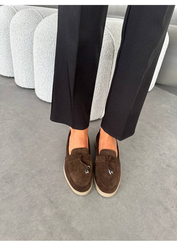 Темно-коричневые лоферы chocolate charm No Brand