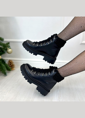 Осенние ботинки женские кожаные с барашком тедди. Vasha para