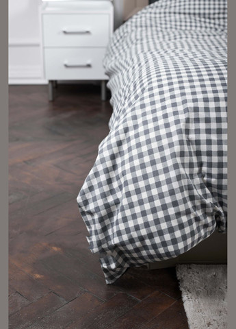 Комплект постельного белья полуторный евро 160х220 наволочки 2х70х70 Ranforce Elite (MS-820000022) Moon&Star Gray Square (284416485)