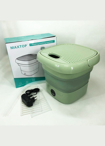 Складная стиральная машина silicon washing machine, Портативная стиралка ведро. Цвет: зеленый Maxtop (372908449)