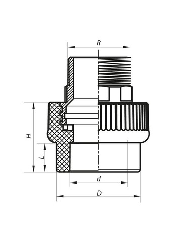 Соединительная муфта ЗР 40x1.1/4M PPR K0100.PRO (KP0119) KOER (315443795)