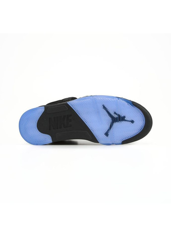 Черные демисезонные кроссовки мужские nike air jordan 5 black blue найк аир джордан No Brand