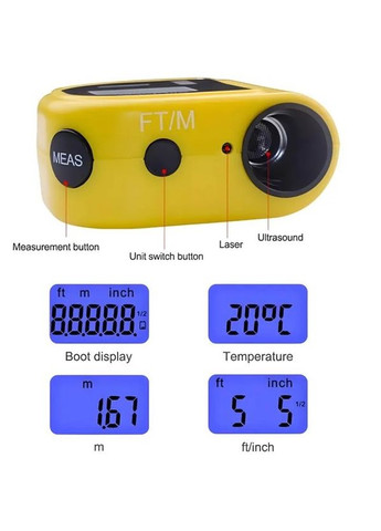 Лазерный дальномер рулетка RoHS CP-3010 с уровнем до 18м No Brand (282824059)