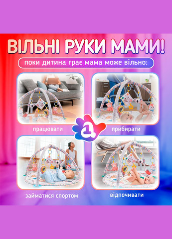 Развивающий коврик для детей (младенцев) с дугами A1 (BabyMat-1M) No Brand (347590442)