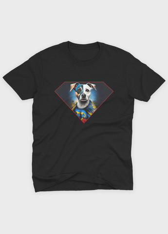 Чорна літня жіноча футболка з патріотичним принтом пес патрон (ts001-5-bl-005-1-135-f) Modno