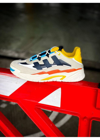 Комбіновані Осінні кросівки чоловічі adidas niteball cream white collegiate navy адідас найтбол No Brand