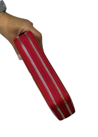 Жіночий стильний гаманець з натуральної шкіри яскраво-червоного кольору No Brand (364100329)