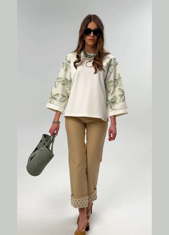 Молочна молочна ексклюзивна кофта вільного силуету - ua48 / eu42 Iren Klairie