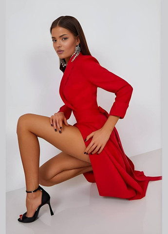 Красное деловое, повседневный, праздничный, вечернее изысканное женское платье из костюмки SAVOY BRAND