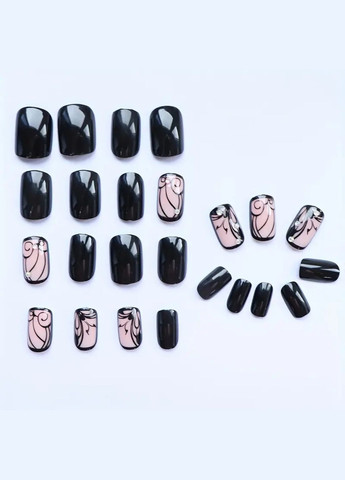Набори накладных ногтей в комплекте с двухсторонним скотчем - Black Butterfly Nails (304996716)