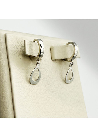 Сережки-кільця срібні "Капля" 2,15 г No Brand (369737328)