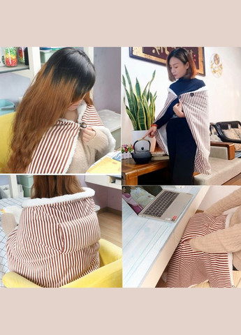 Плед шаль одеяло с подогревом 105*65 см Brown usb от повербанка Lesko (326807027)