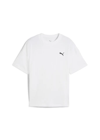 Біла демісезонна дитяча футболка wardrobe essentials relaxed tee youth Puma