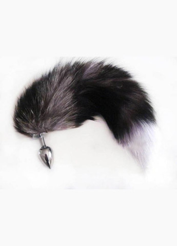 Анальна пробка з чорним хвостом і лубрикантом No Brand (340914544)