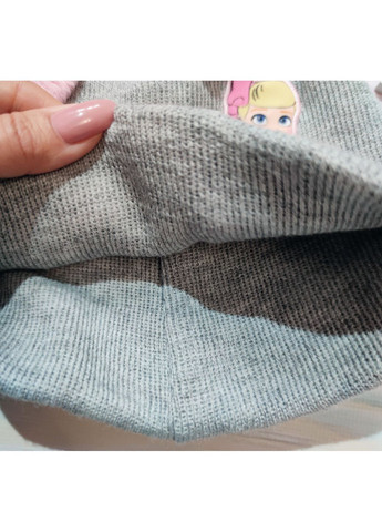 Комплект детский (шапка и варежки) для девочки 4-6 лет Серый George (367610330)