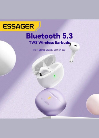 Беспроводные наушники (цветная коробка) Bluetooth earphones White (EEJTW-SL02) Essager Shining TWS (324067002)