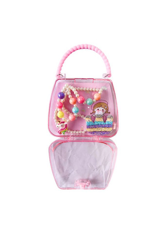 Набор аксессуаров в сумочке - 3 шт, бусы, браслет, большая заколка, серия Единорог (B126G) Zhorya (290841666)