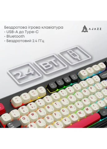 Клавиатура AF98 Plus Black/White/Red (AF98-PLUS-BSR) Ajazz (376827777)