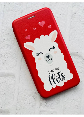 Чохол-книжка червоний з малюнком на Xiaomi Redmi Note 14 4G Лама (принт 94) Creative (364688094)