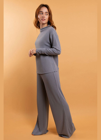 Брюки трикотажні в рубчик Brabrabra HOM2216010 gray (302793771)