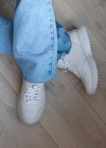 Кросівки жіночі з натуральної шкіри молочні Zlett 3842 молочні демісезони (317211697)