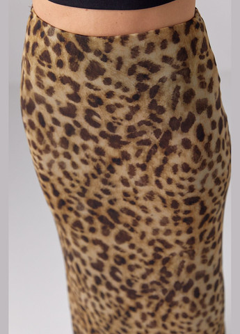 Довга спідниця леопардова з сітки Lurex (295185298)
