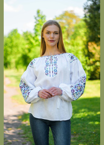 Біла сорочка Vyshyvanka льон (299331636)