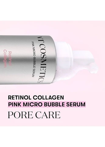 Мікробульбашкова сироватка Retinol Collagen Pink Micro Bubble Serum з ретинолом та колагеном 70 мл VT Cosmetics (378559867)