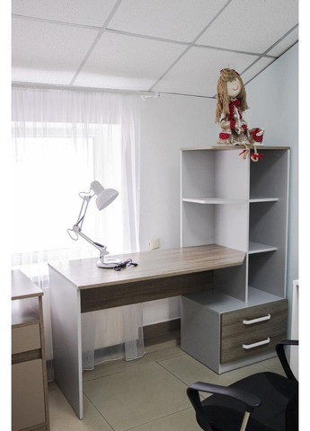 DEXTER R стіл письмовий 1586*1515 сірий уніколор/дуб сонома трюфель Intarsio (365461250)